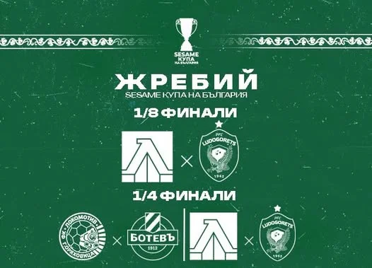 Лудогорец срещу Левски на 1/8-финалите за Купата на България