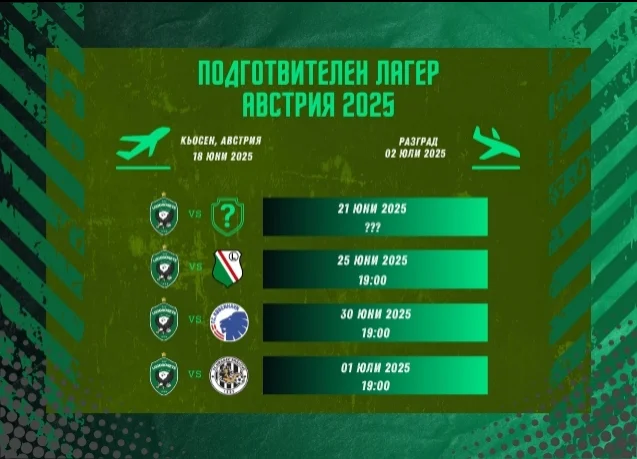 Лудогорец заминава за Австрия в сряда